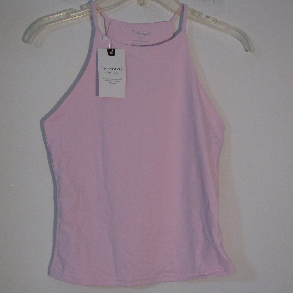 * Pink M Style Athletic Yoga Top Medium NWT Quality Made Thick Fabric Crop